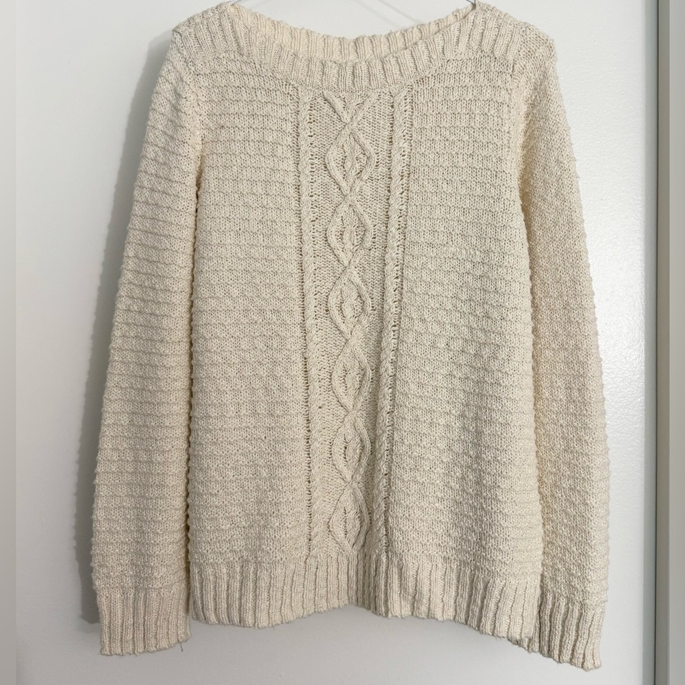 Jones New York Cream Cable Knit Sweater - Picture 3 of 5